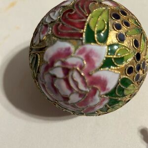 Floral Cloisonné Decorative Sphere